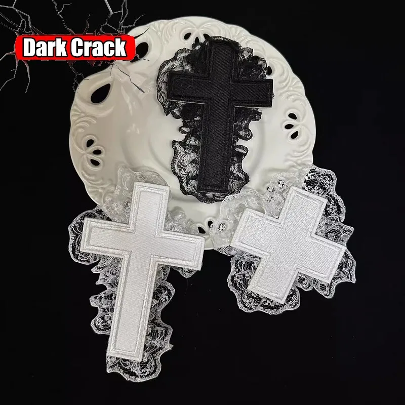 Harajuku Gothic Punk Lace Cross Halloween Subculture Spicy Lolita Girls Y2k Hair Clip Hair Accessories Women hairpin bobby pin