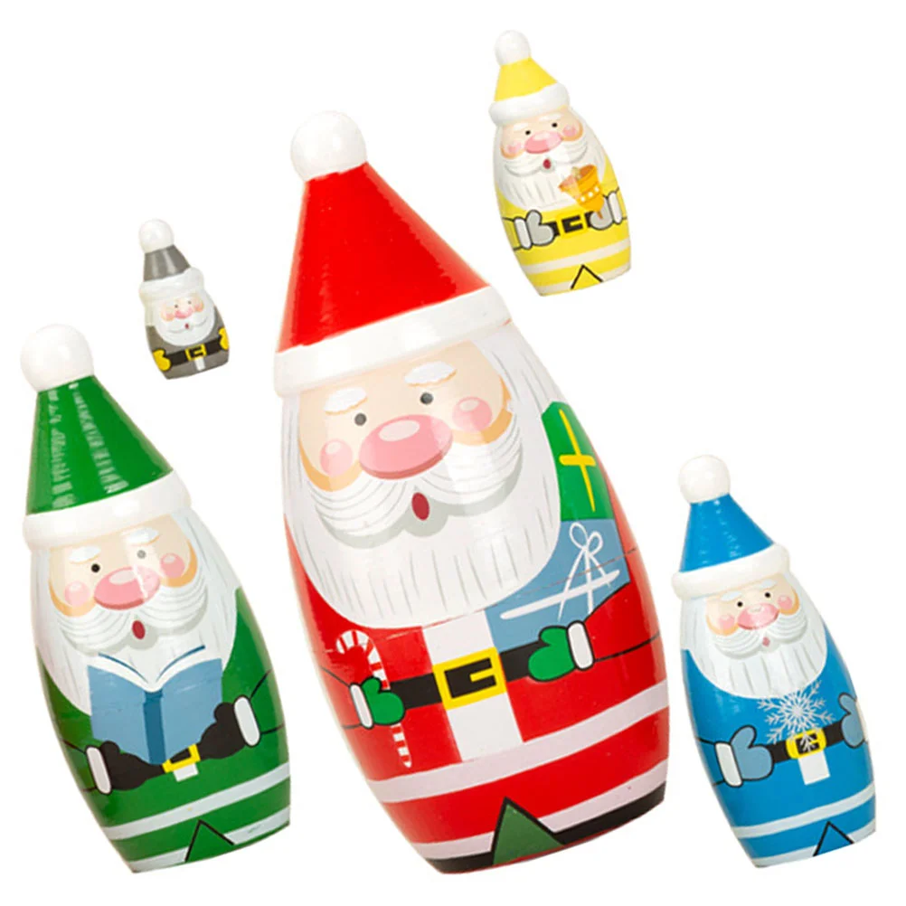 

1 Set of Christmas Themed Matryoshka Christmas Nesting Hand Painted Christmas Nesting Dolls