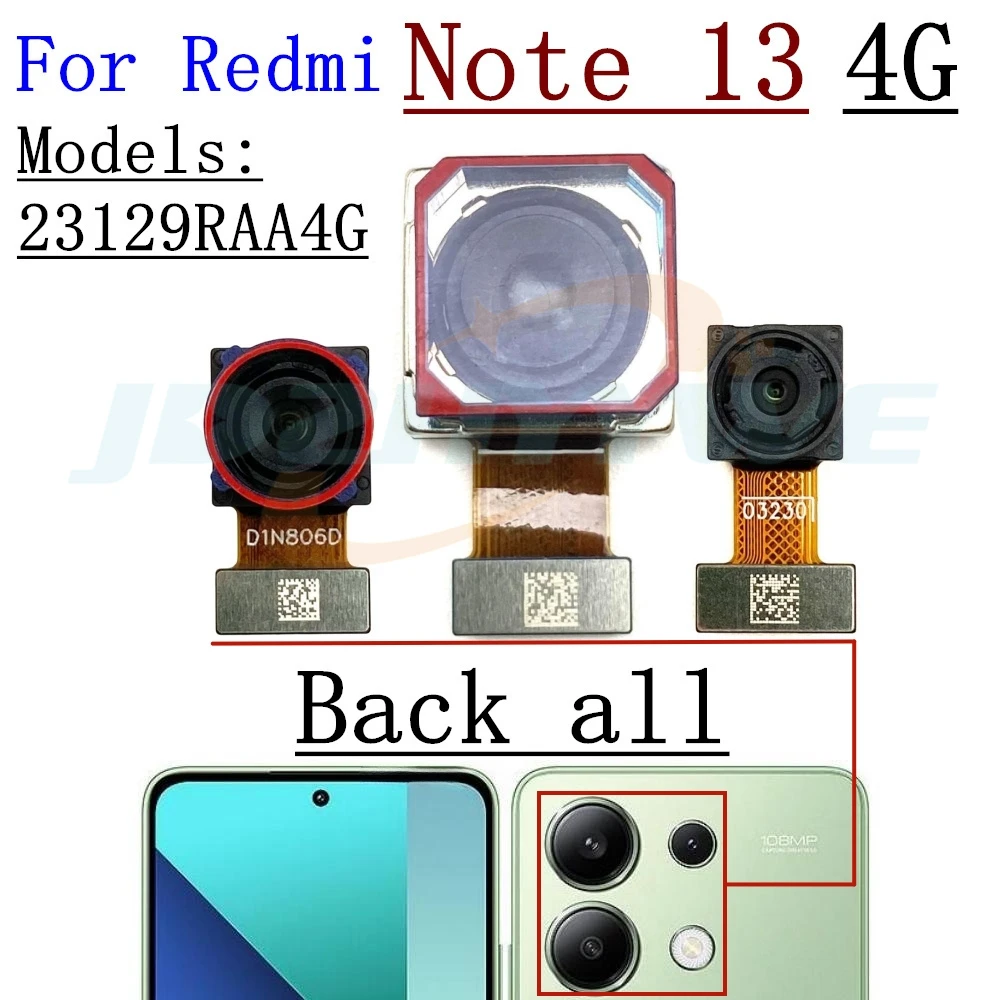 Rear Front Camera For Xiaomi Redmi Note 13 Pro 4G Back Selfie Frontal Backside Camera Module Flex Repair Spare Parts