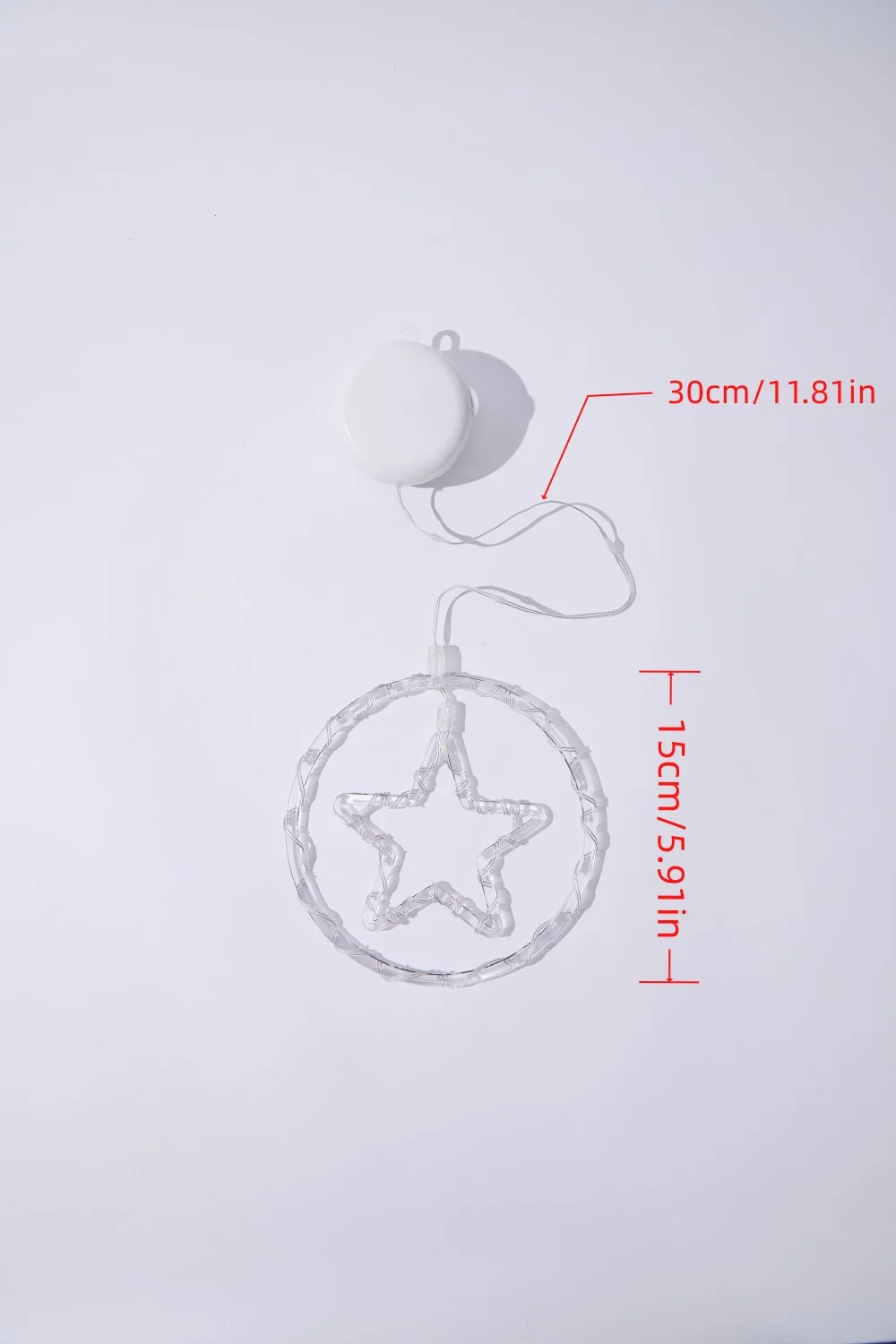2 قطعة مصباح كوب شفط على شكل نجمة قمر دائرية شفافة، مدعوم ببطاريات 3AA (باستثناء)، يستخدم لتزيين الحفلات والغرفة والرمضان
