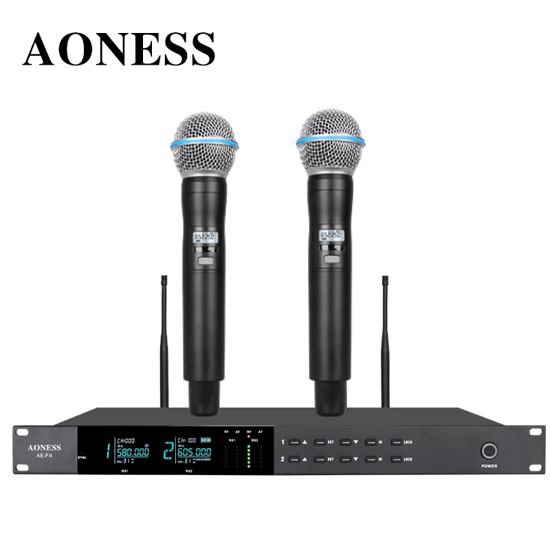 

True Diversity Wireless Microphone One Drag Two FM Anti Screaming Outdoor Performance Wedding Conference Dedicated Microphone