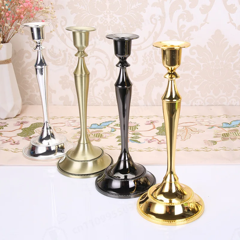 Retro AlloyCandlestickEuropean American Style ElegantDecorAccessoryFit WeddingDinner Dining Room Home Romantic Atmosphere Layout