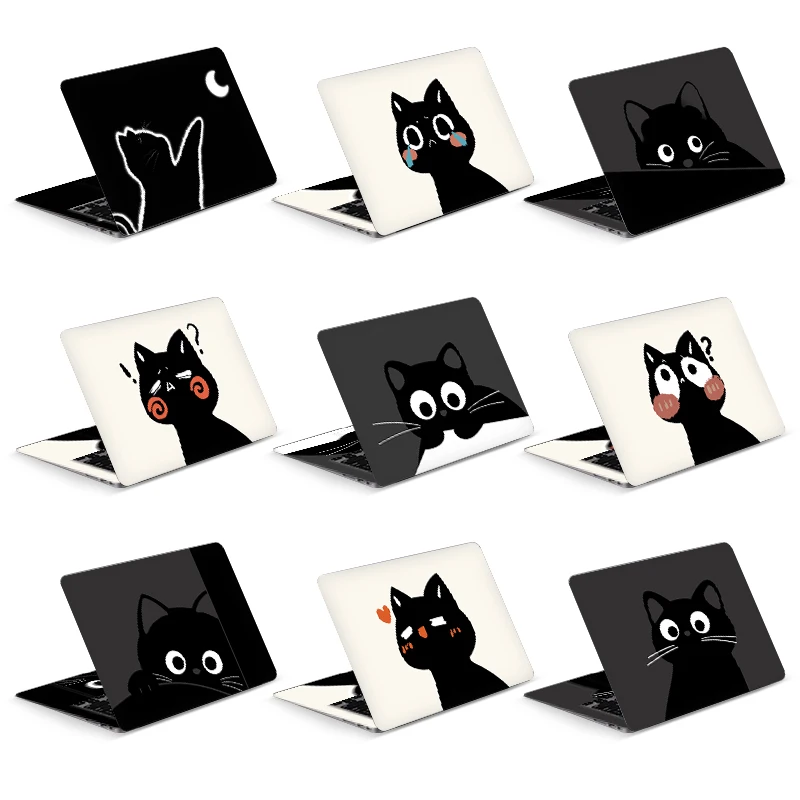 DIY Laptop Skins Stickers Notebook Vinly Skin 12/13/14/15/17inch Originality Black Cat Decal for Macbook/Acer/Lenovo/HP/MIS Case