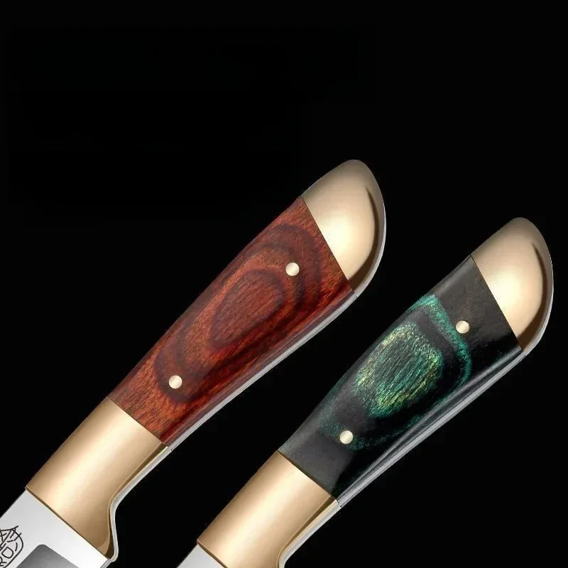 Fruit Knife Hand Held Small Knives For Lamb Eating Portable Dining Knife Kitchen Small Knife With Leather Cover keychain EDC