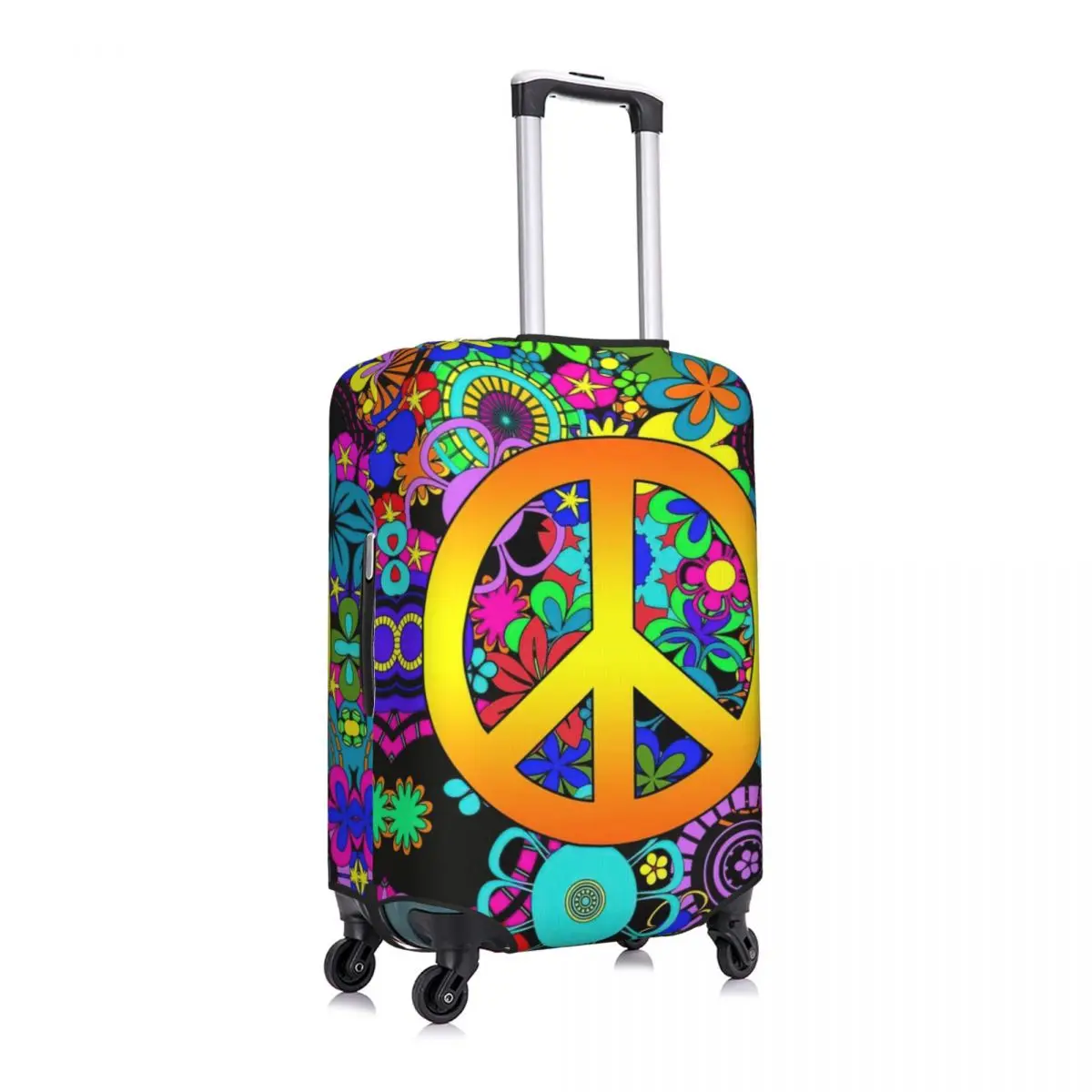 Peace Floral Garden Print Luggage Protective Dust Covers Elastic Waterproof 18-32inch Suitcase Cover Travel Accessories