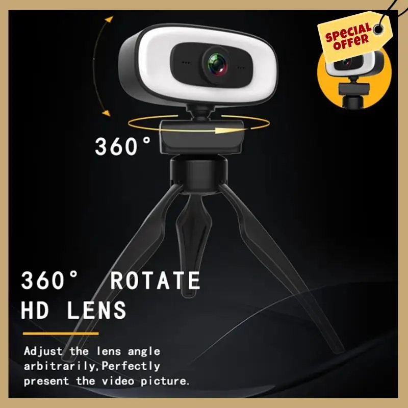 

USB Webcam 4K 1080P Mini Camera With Microphone Black For Youtube PC Video Shooting Camera
