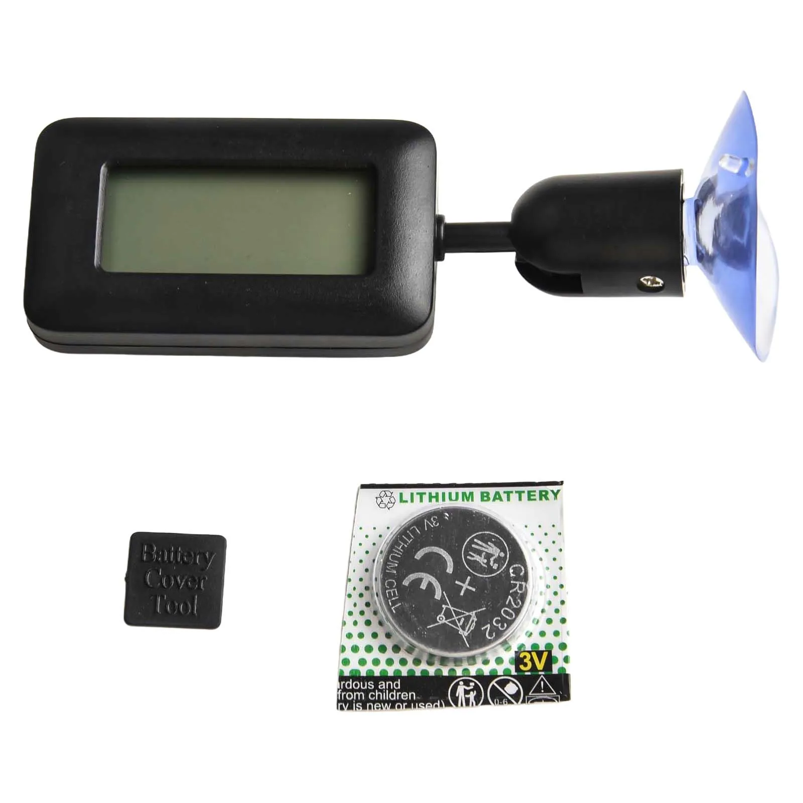 Electronic Hygrometer Digital Reptile Thermometer Dual Scale Display Lightweight Construction Suction Cup Attachment