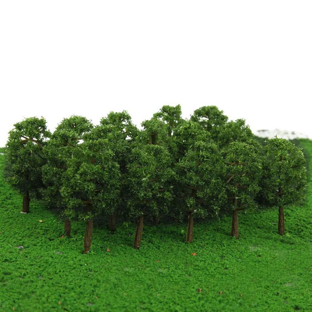 50Pcs Model Trees Train Railroad Micro Landscape Layout Diorama Scale Tree 7cm Decorate Building Model Roadway For Gift