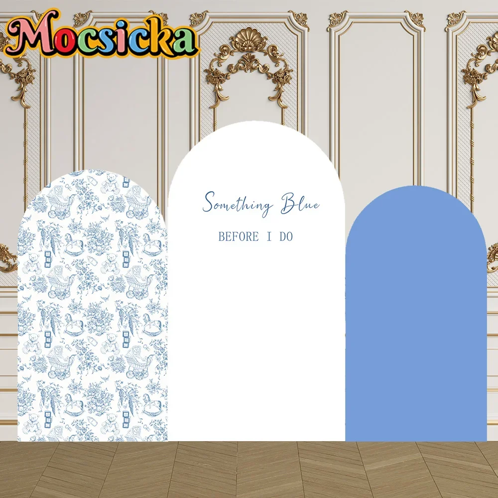 

Двусторонний арочный фон Mocsicka «Something Blue Before I Do» для декораций, украшения стены, детского праздника, первого дня рождения ребенка, выпускного вечера