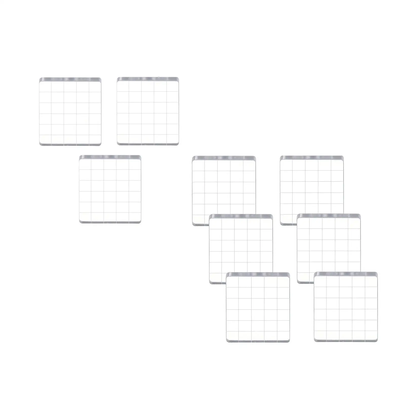 Acrylic Stamp Blocks with Grids for Card Making Kids Scrapbooking Crafts