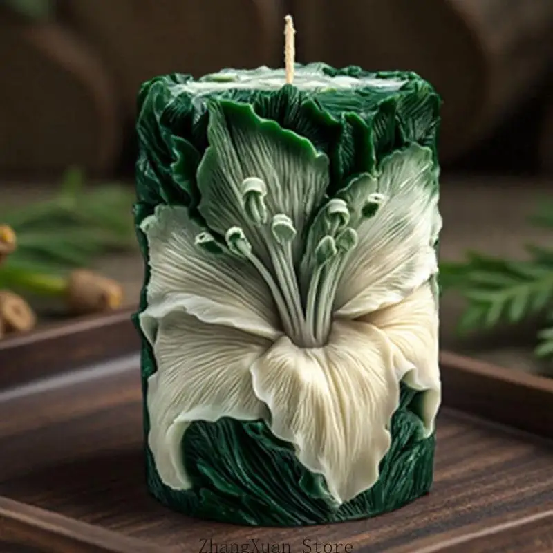 Dekorative Kerzenform aus Silikon mit zartem Blumenmuster für Heimwerker 3XUF – Detail 7