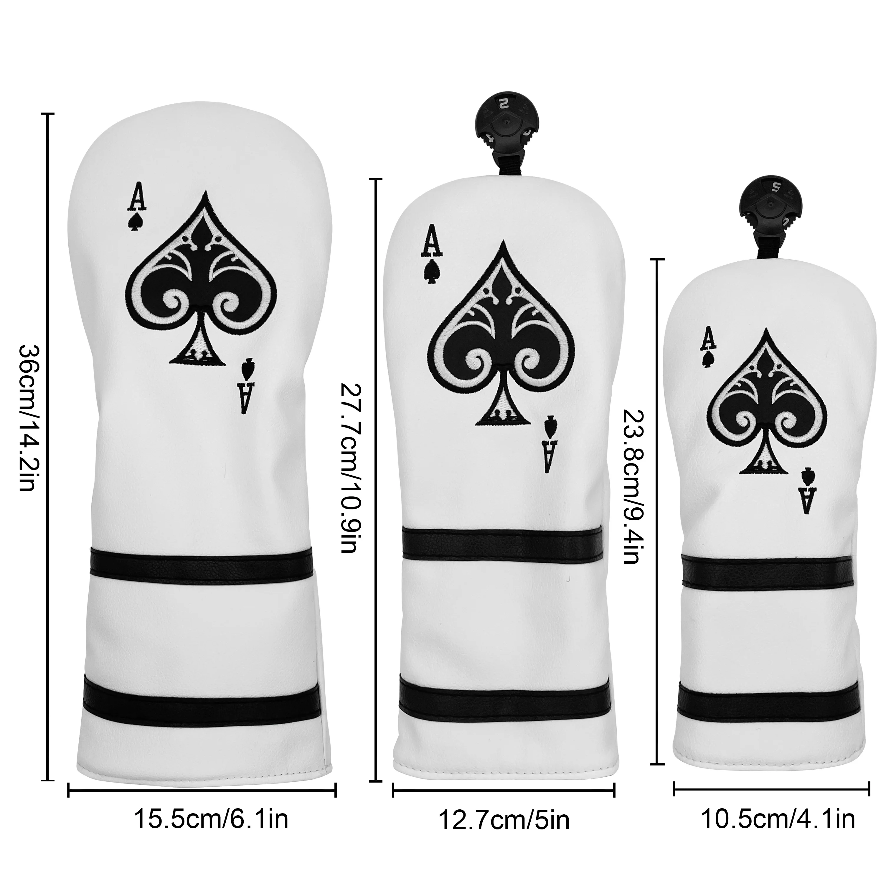Creative Poker Pattern Golf Club Covers, For Driver, Fairway Wood, Hybrid Awesome Christmas Gift