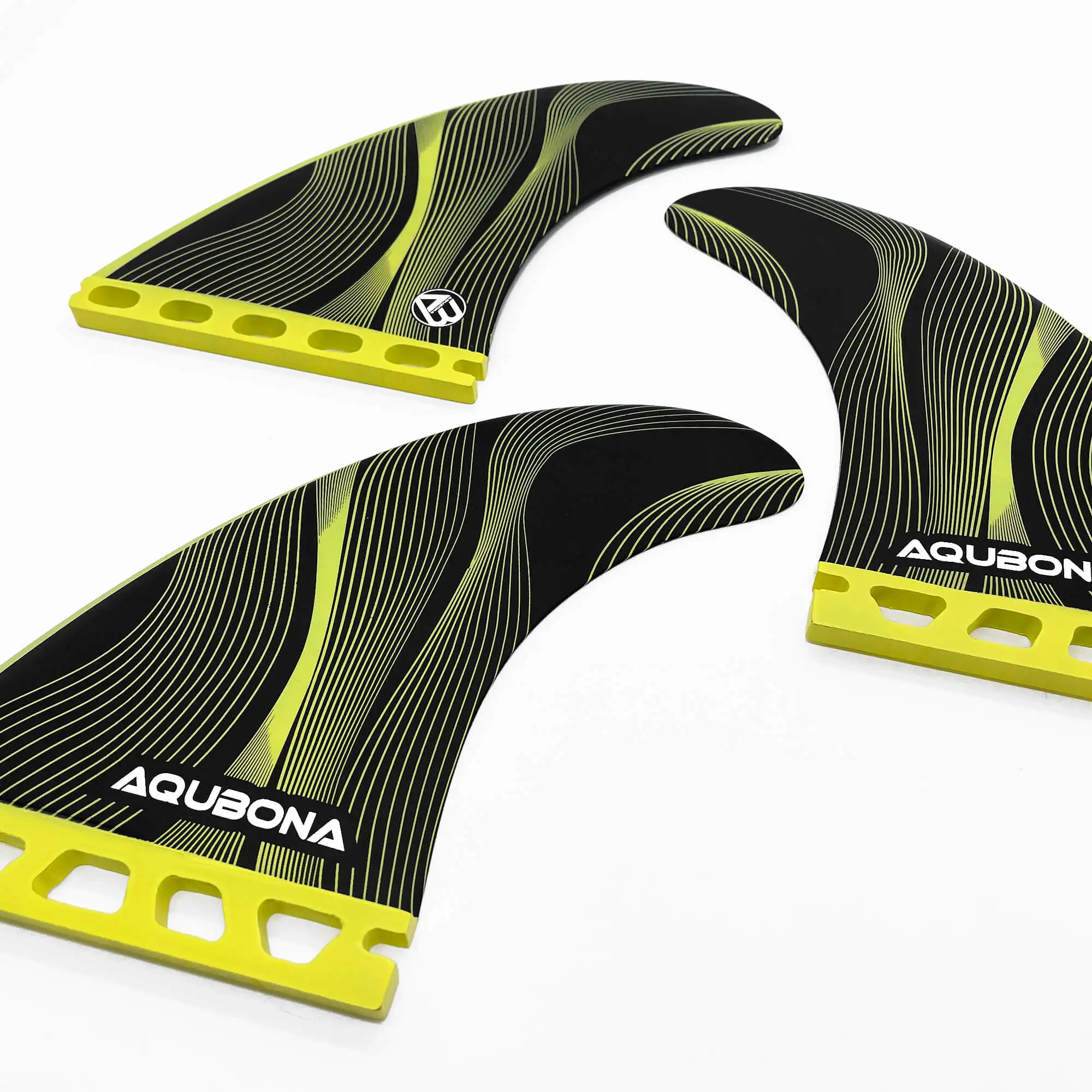 AQUBONA Hochleistungs-Surfbrettflossen aus Premium-Waben-Glasfaser in M/L Größen - Kompatibel mit Dual Tab & Single Tab – Detail 2
