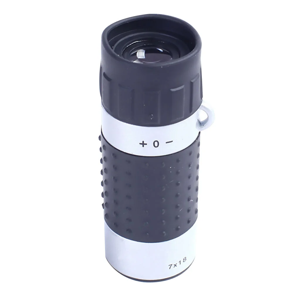 7x18 Practical Single-Tube Telescope Magnification Telescope Black and White (Objective Lens Diameter:18m