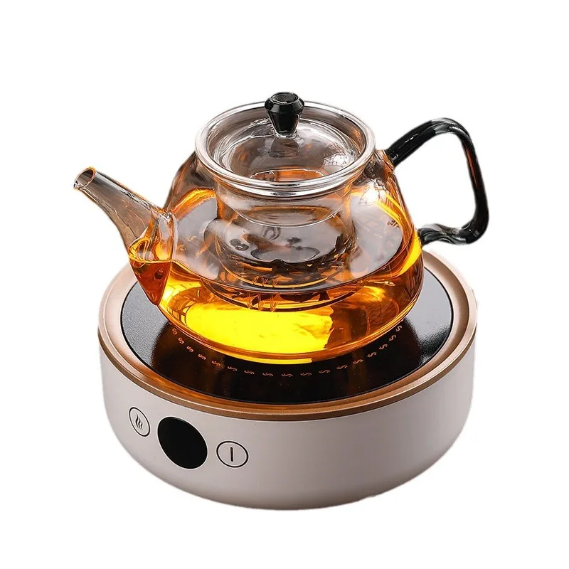 

Glass teapot High borosilicate transparent glass colored handle Household heat-resistant large-capacity tea separation teapot