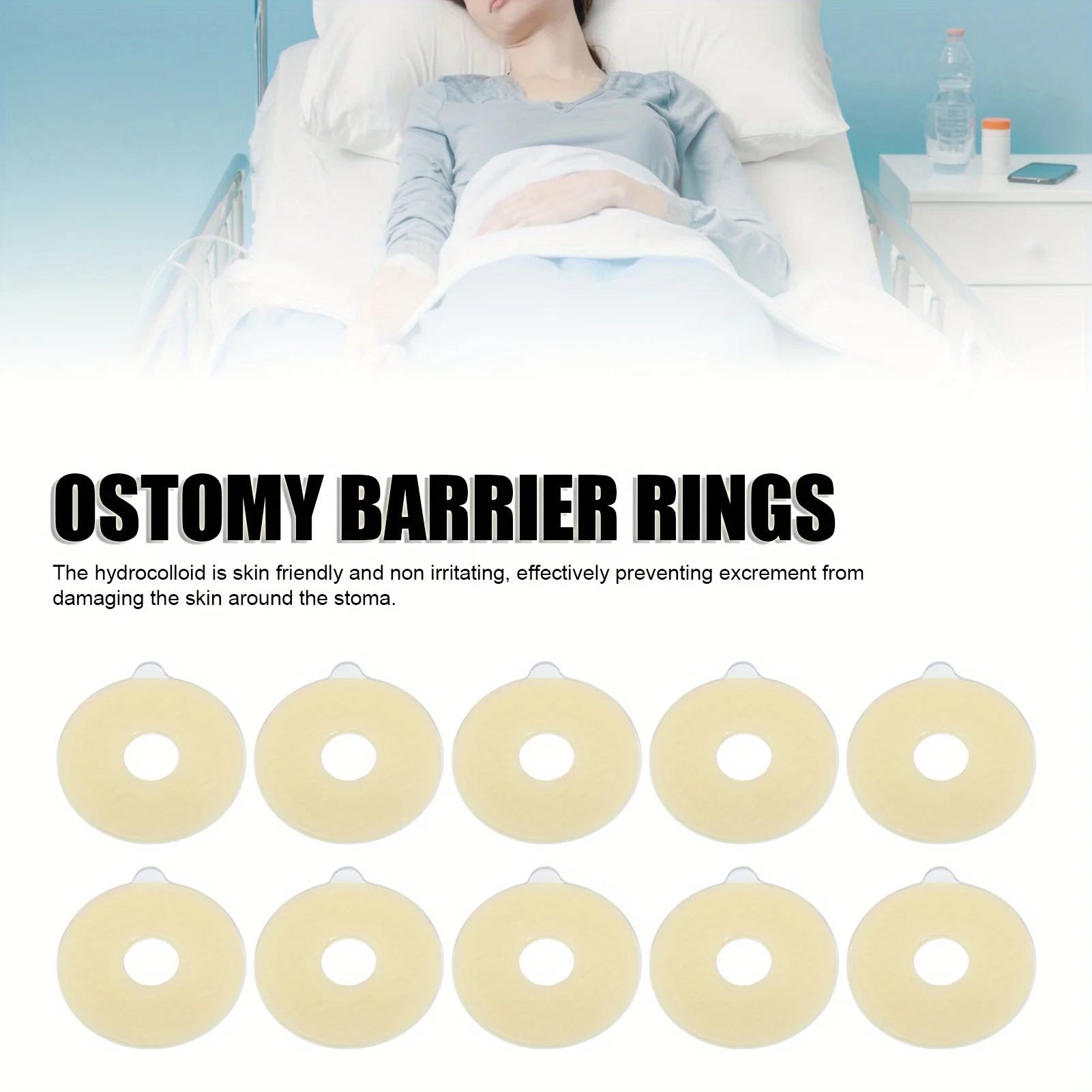 

5pcs Ostomy Barrier Rings Moldable Ostomy Rings Hydrocolloid Adhesive Barrier Rings for Ostomy Bags Stoma Care Products