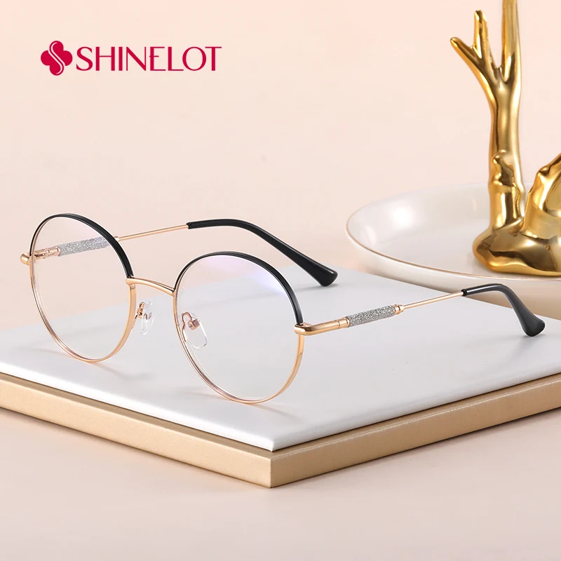 

95818 Cute Women Round Eyeglasses Frame Sexy Lady Bluelight Blocking Glasses Beauty Eyewear Delicate Accessories Girlfriend Gift