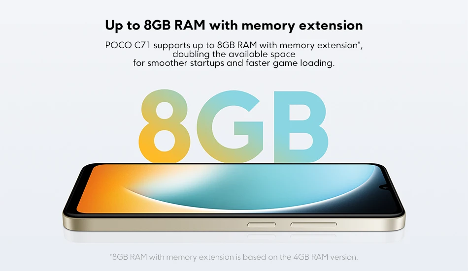 Global Version POCO C71 UNISOC T7250 processor 32MP AI dual camera Immersive 6.88” display 15W fast charging AI face unlock