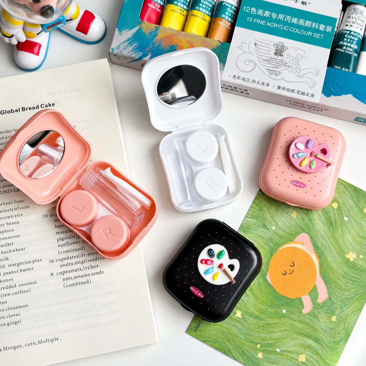 Mirror Contact Lens Case Cute Portable Contact Lens Case Contact Lens Case Portable For Backpack Home Dressing Table