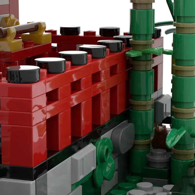 Modèle de vue de rue de la ville, briques de construction Moc, petit sanctuaire shintoïste, technologie, blocs modulaires, cadeaux, jouets de Noël, ensembles de bricolage, assemblage