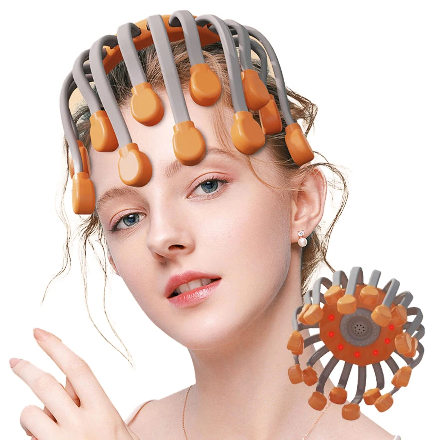 

20-точечный релаксационный массажер для головы с когтями осьминога, умный электрический инструмент для массажа головы, массажер для головы осьминога