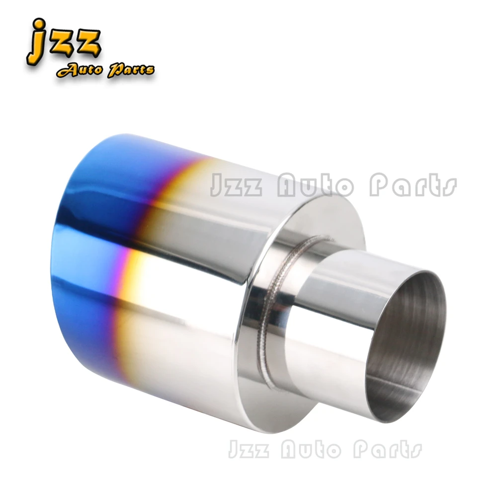 

Car Decorate Slant Tips 63mm inlet 127mm Outlet Stainless Steel Burnt Blue Muffler Tailpipes