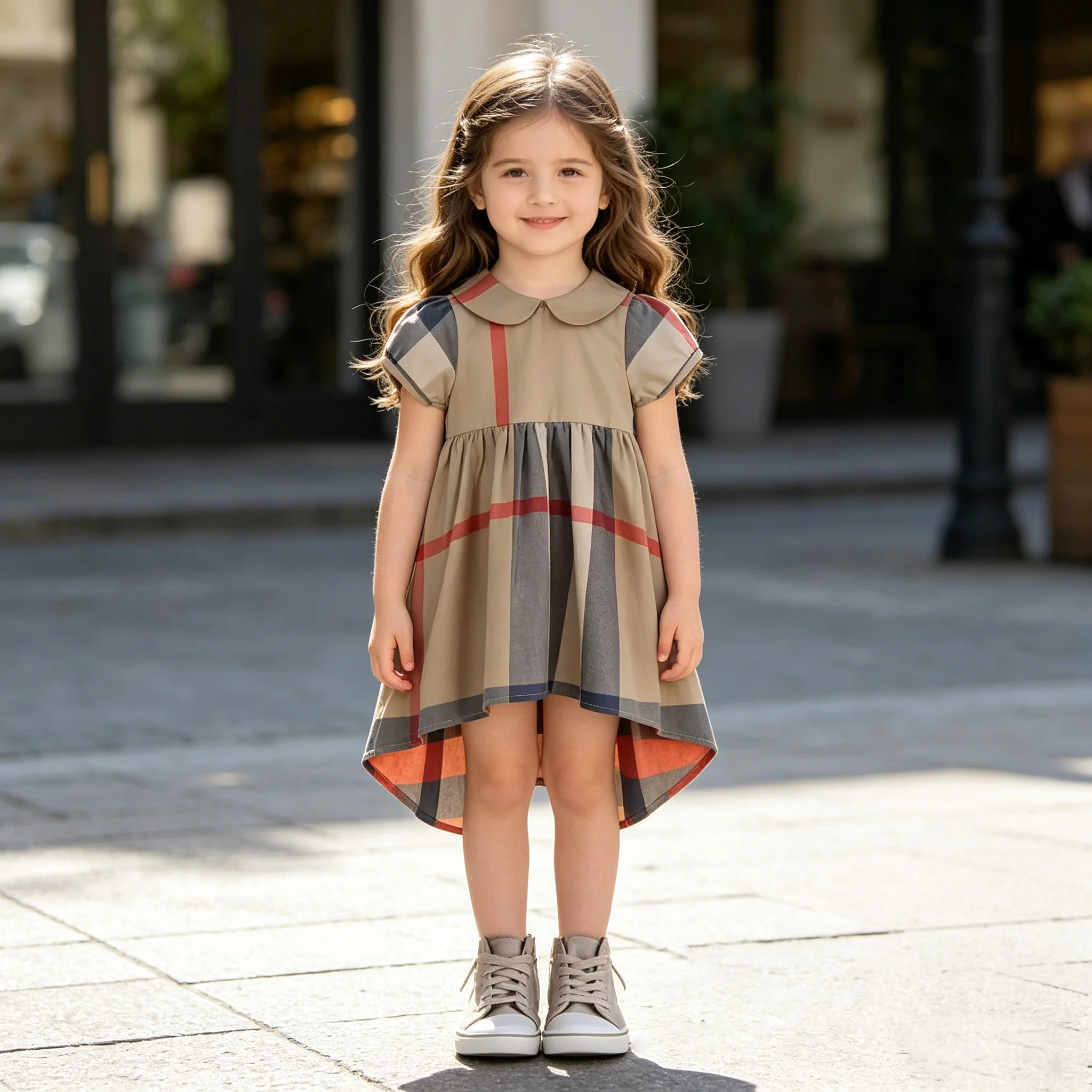 女の子水玉ドレス新しい子供夏半袖ガウンプリンセスファッション-vestidos-幼児カジュアル甘い服-1-8y