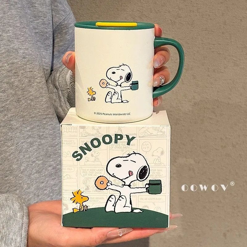 

Snoopy Anime Cartoon Mug Cute Insulated Stainless Steel 316 Inner Pot Teacup Home Breakfast Coffee Milk Cup Birthday Gift