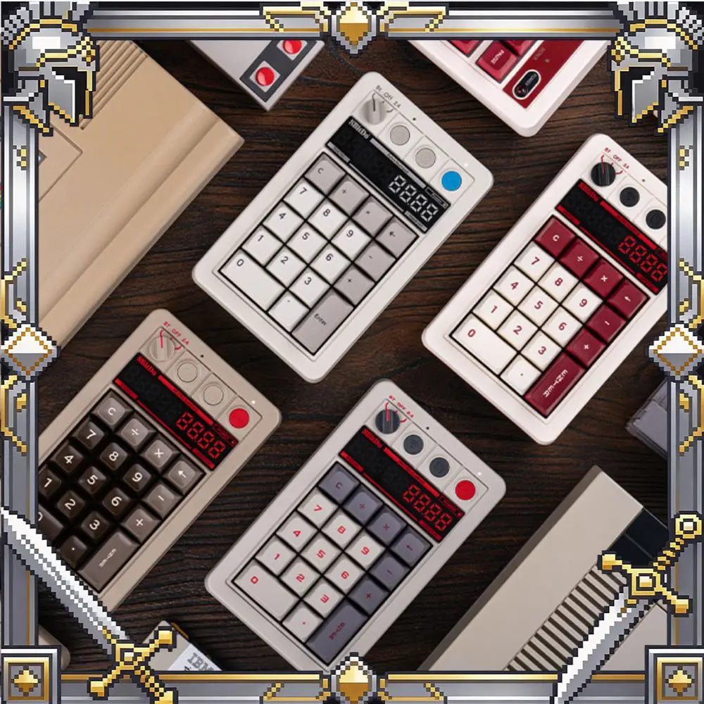 

Механическая клавиатура 8BitDo Retro 18, 3 режима подключения (Bluetooth, 2.4G), с цифровым блоком и калькулятором 2-в-1, длительное время автономной работы, аксессуары для ПК