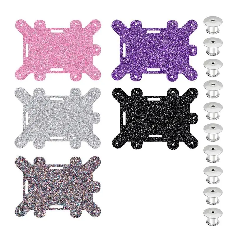 B03B-Badge Pin Holder With 10 Locking Pin Backs 5 Pack Black Pink Purpler Compatible Badge Buddy Pin Holder