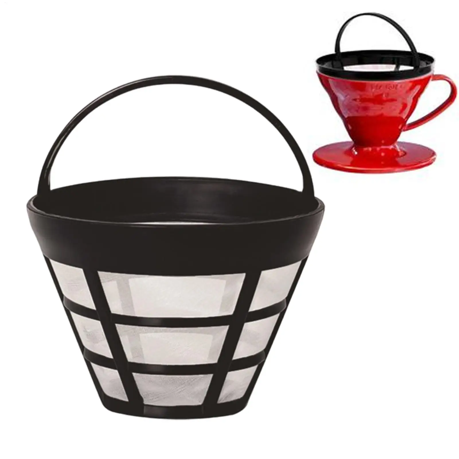 Reusable Coffee Filter Basket Cone Shape Fine Mesh Strainer Cup for Coffee Maker Home Camping Water Purification Equipment