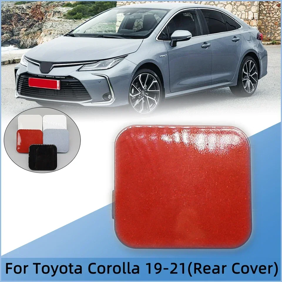 For Toyota Corolla 2019 2020 2021 Tow Hook Auto Rear Bumper Towing Hook Eye Cover Cap Hauling Trailer Lid Hood Trim Red Silver