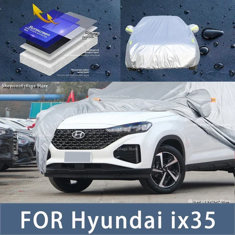 

Наружная защита для Hyundai ix35, полноразмерные автомобильные Чехлы, Солнцезащитный водонепроницаемый пылезащитный наружный автомобильный аксессуар