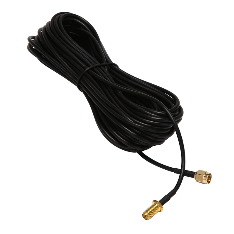 

10X RP - SMA Male To Female Wifi Antenna Connector Extension Cable Black 10 M