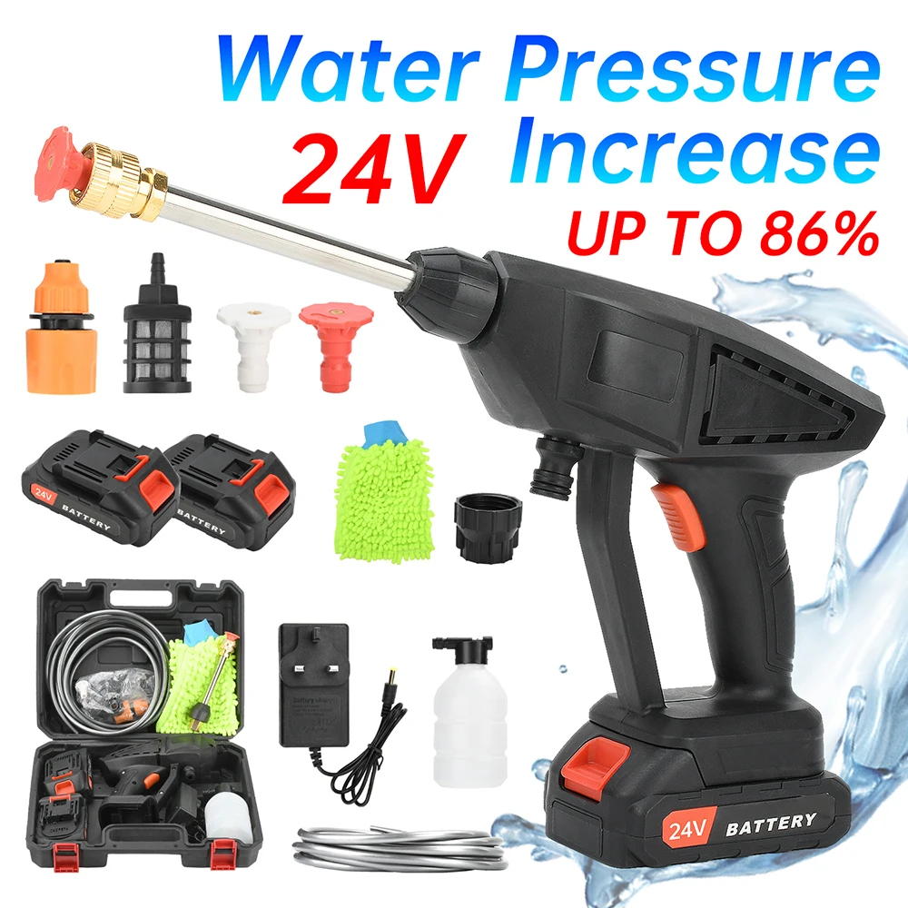 

DC 24V Pressure Washer Car Wash Water Gun Household Rechargeable Cleaning 50bar Portable Wireless Garden Power Washer