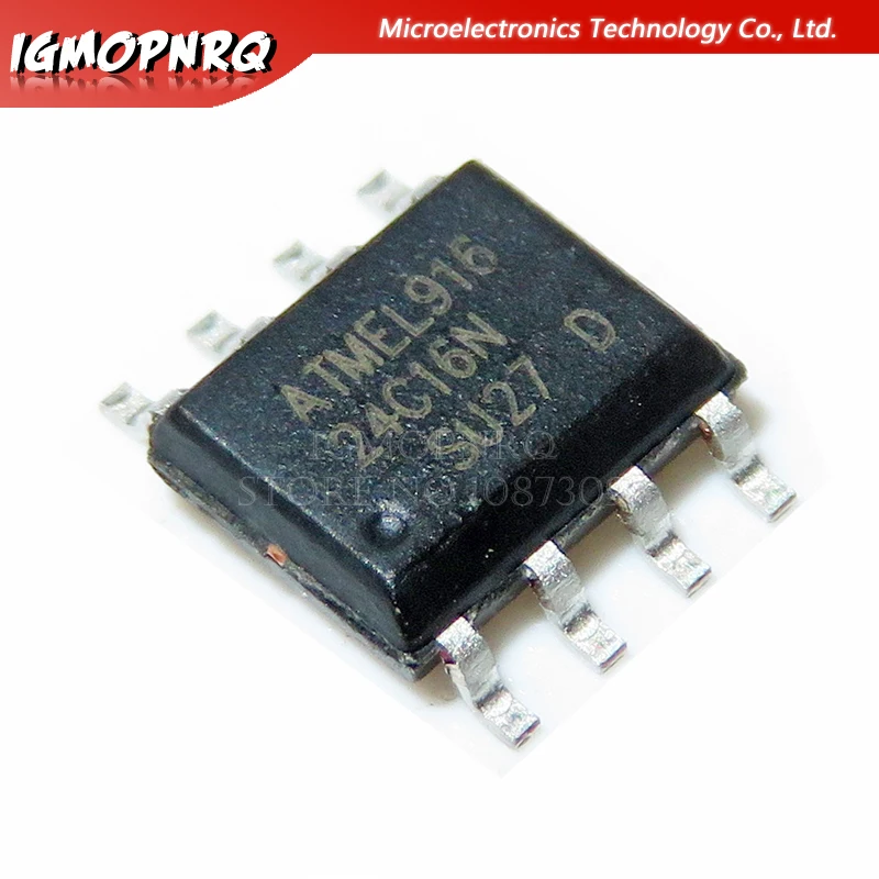 10 шт. AT24C16N 24C16N 24C16 AT24N16 SOP-8 EEPROM 16k 2-проводная шина, новый оригинальный