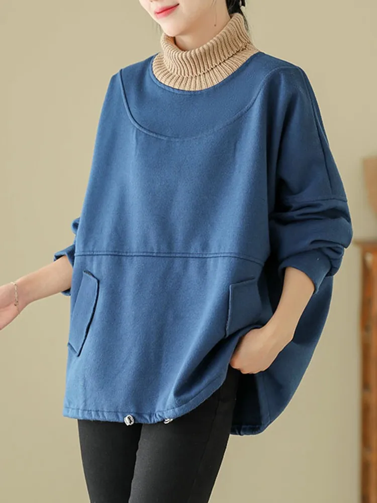 Women Casual Sweatshirts New 2023 Autumn Winter Korean Style Turtleneck Solid Color Loose Female Thick Warm Pullovers B3087