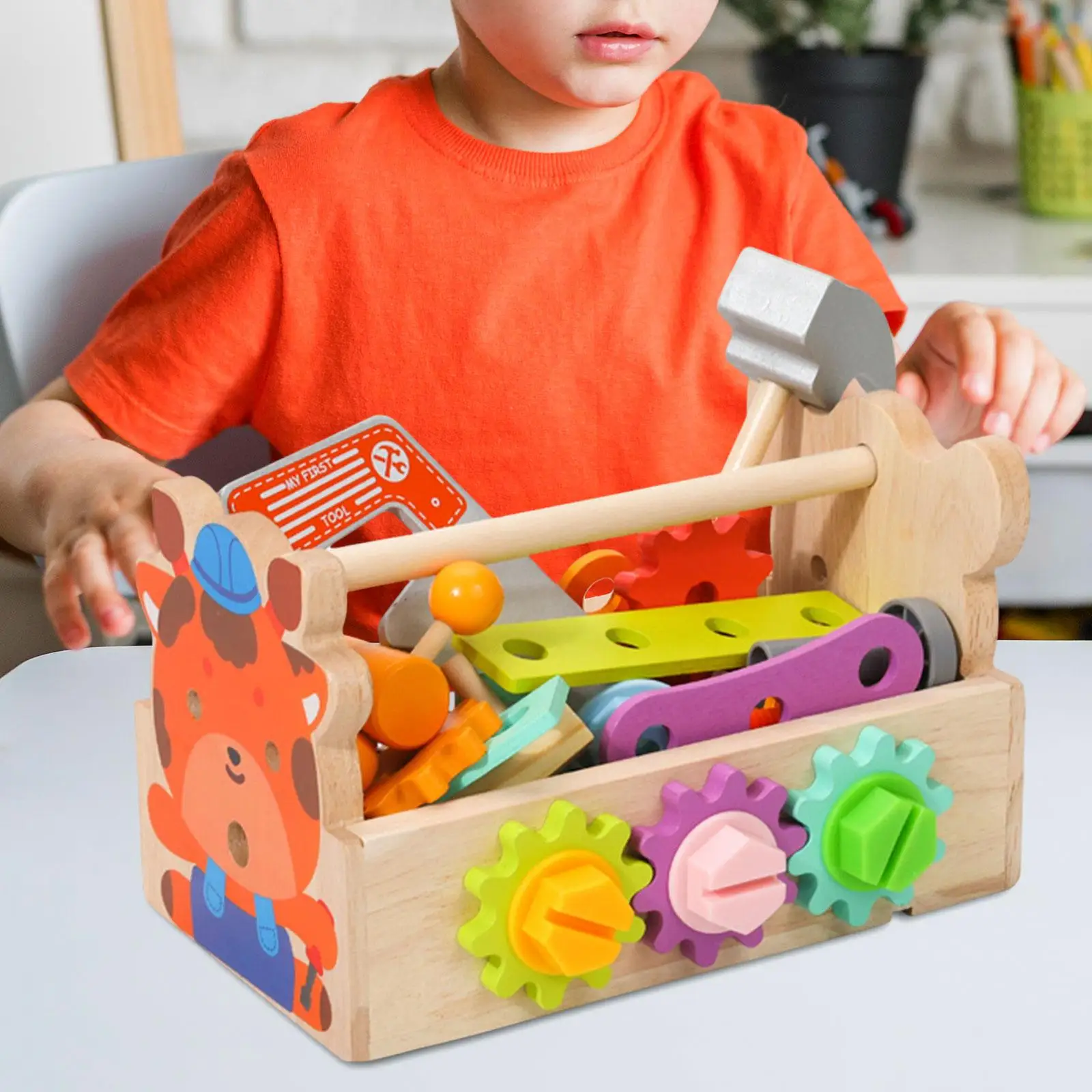 Ensemble d'outils en bois pour enfants, jouet pour enfants de 3 ans et plus, tout-petits