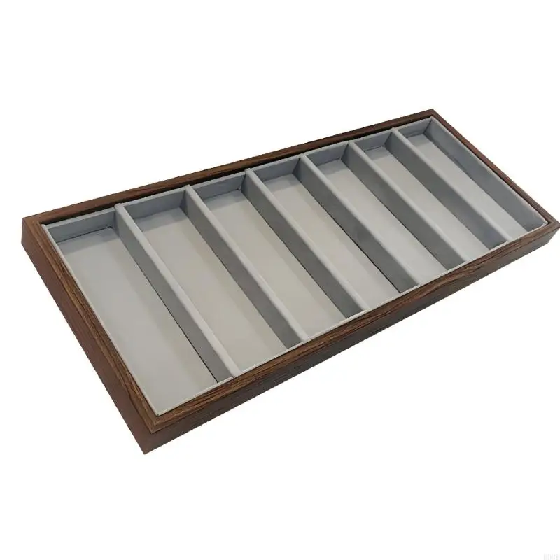Eleganter Brillenhalter aus Holz und Flanell innen B03E – Detail 4