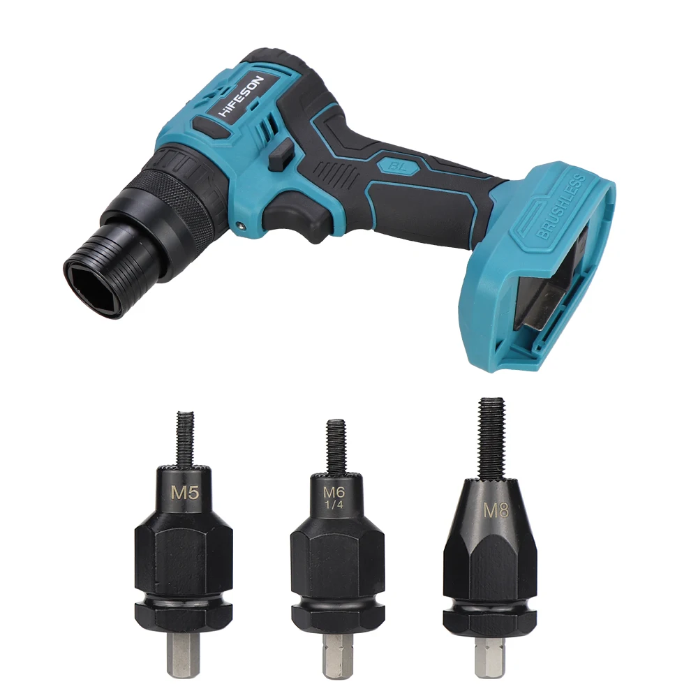 HIFESON M5 M6 M8 Electric rivet nut gun Kit 18V Riveting Nut Tool Automatic Blind Riveting For Makita batteries