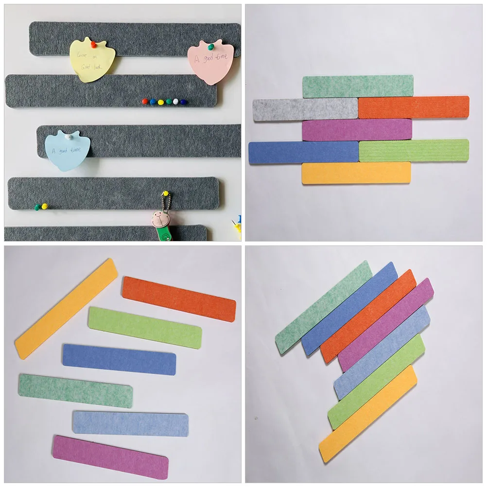

1 Set Of Felt Bulletin Board Wall Cork Pin Boards Memo Display Home Office Decorative Accessories Wall Tile Bulletin Bar Strips