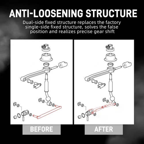 Imagen 2 del producto BEVINSEE Varilla selectora DSSR ajustable para BMW E46 320i 323i 325i, reemplazo para 25111434613 (rango ajustable: 230 mm-240 mm)