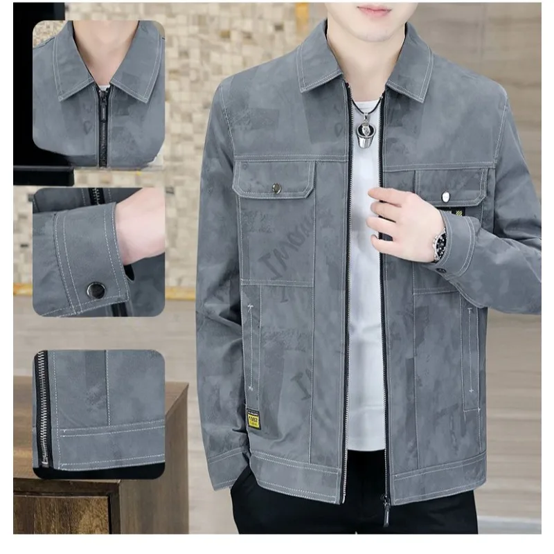 High Quality High Appearance Level Men's Coat Short Fashion Spring and Autumn Casual Jacket Men's Coat Lapel All The Fashion Top