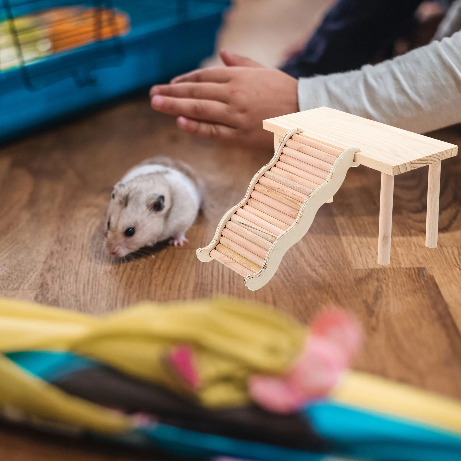 Plataforma de hamster tanque de água escada de escalada gaiola para animais de estimação fornecimento jogando madeira