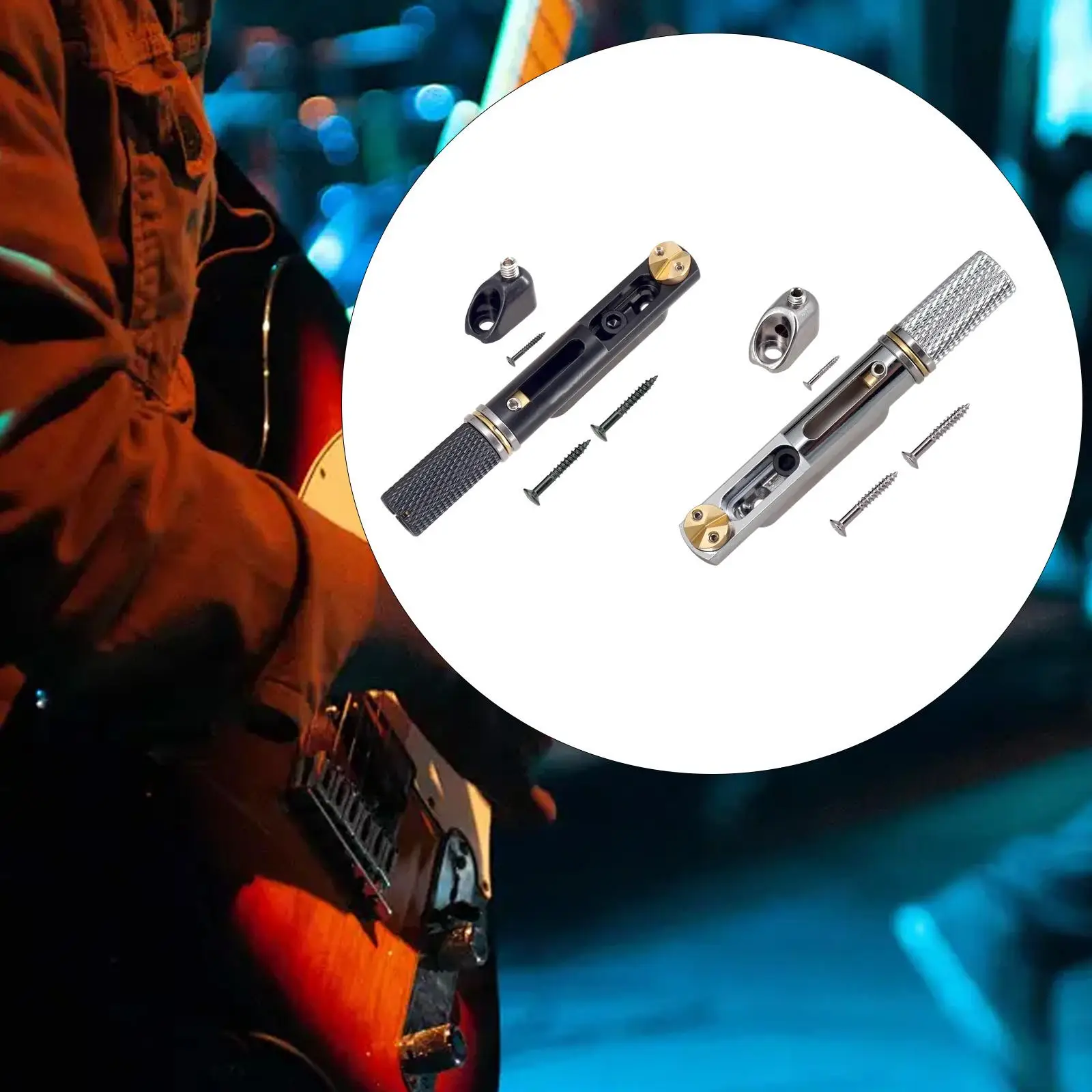 Professional Headless Guitar Bridge Adjustable Saddle Replacement Zinc Alloy Brass Bridge for Electric Guitars and Luthiers view 3