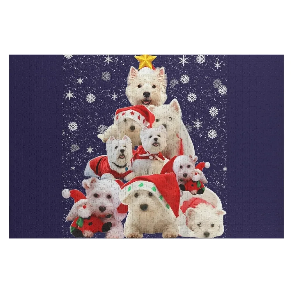 Westie Christmas tree dog pajamas Jigsaw Puzzle Customizable Child Gift Toddler Toys Personalized Gift Married Puzzle