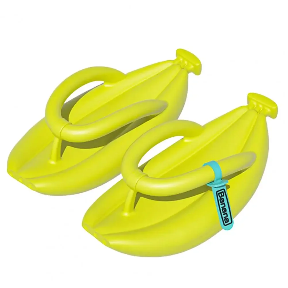 1 Paar Sommer-Hausschuhe, Cartoon, rutschfest, Stoßdämpfung, dicke Sohle, zum Gehen, weich, für Zuhause, Paar, lustige Bananen-Flip-Flops – Detail 22