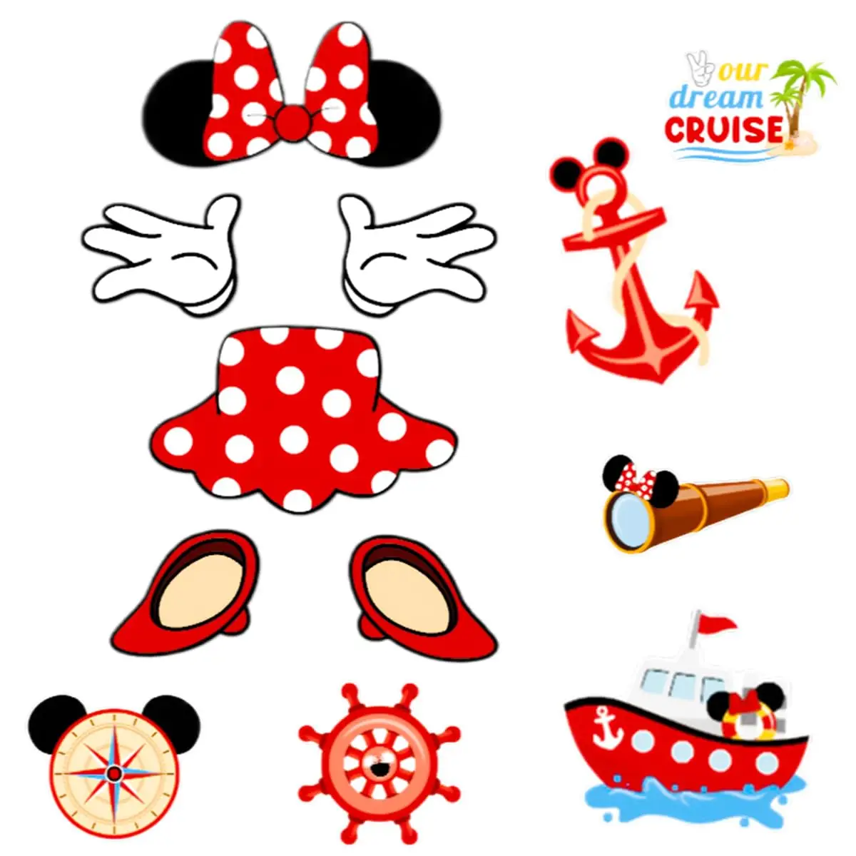 

12 Pcs Cruise Door Magnet, Captain Mouse Cruise Door Decorations, Cartoon Mouse Birthday Party Supplies