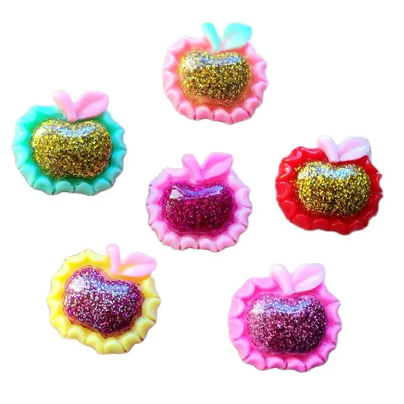 Ablaze 12 PCS 20mm Apple Flat Back Clothing Button Hair Accessories Party Decoration Rhinestone Scrapbook.A04