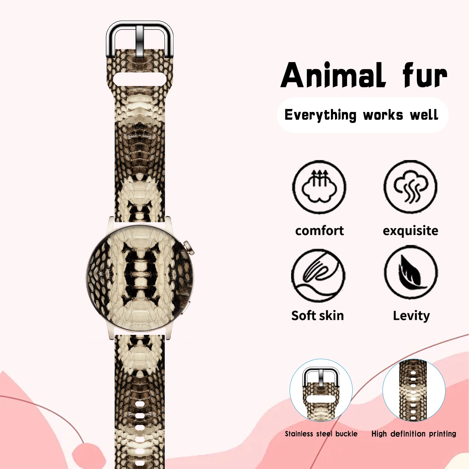 Рисунок 3 - Ремешок с принтом животных 20 мм